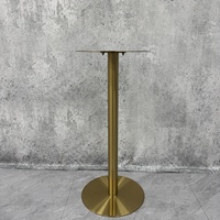 Table de bar moderne en acier inoxydable doré, résistante à la rouille, élégante, ronde, haute, pour bar à domicile/club, utilisation en extérieur, hôtel, durable, facile à nettoyer