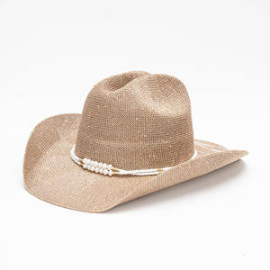 Sombrero Vaquero Occidental Bohemio con Lentejuelas 2026, Nuevo Sombrero Fedora de <span class=keywords><strong>Jazz</strong></span> para Hombre y Mujer, para Vacaciones en la Playa, Gorra de Protección Solar Informal y a la Moda - Product Image 1