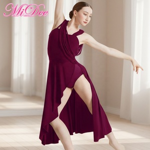blue dress for baby girl Body Wrappers Praise Dance Asymmetrical Bell Sleeve Dress main image 1