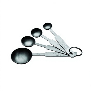 Ensembles de cuillères à mesurer en acier inoxydable avec manche en acier inoxydable Ensemble de 4 pièces de couleur argentée - Product Image 1