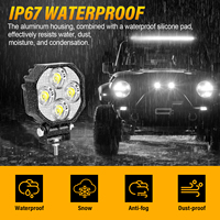 Projecteur de travail LED blanc 3 pouces 16W 12-24V 1600LM IP67 en aluminium moulé sous pression certifié CE pour camion, directement de l'usine