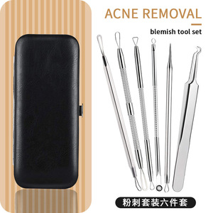 Kit d'aiguilles anti-acné en acier inoxydable A41, extracteur de points noirs pour le visage, outil de pressage des boutons - Product Image 3