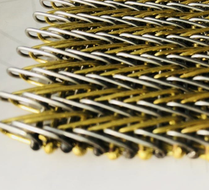Maille tissée architecturale en acier inoxydable et or bicolore de qualité supérieure - Mur-rideau décoratif et panneau de façade de bâtiment - Product Image 4