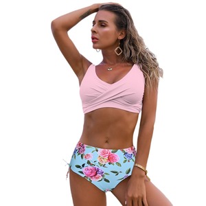 Maillot de bain bikini croisé pour femmes, ensemble 2 pièces, design torsadé, haute élasticité, vêtements de natation et de sports nautiques - Product Image 5