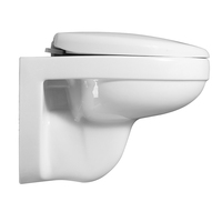 Cuvette de toilette économique ronde dissimulée Europe Toilette suspendue au mur à double chasse avec siège et couvercle