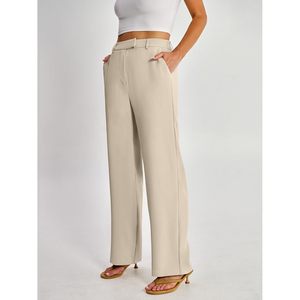 Pantalon large pour femme, taille haute, coupe ample, décontracté, pour le travail ou le bureau, infroissable - Product Image 4