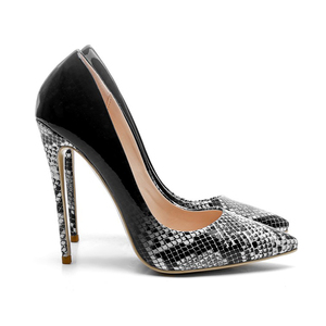 Sandali <span class=keywords><strong>eleganti</strong></span> in pelle di serpente a punta verde con <span class=keywords><strong>tacco</strong></span> <span class=keywords><strong>basso</strong></span> <span class=keywords><strong>scarpe</strong></span> da sera da donna - Product Image 1