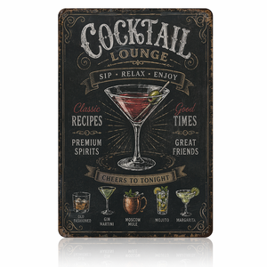 Plaques murales vintage <span class=keywords><strong>en</strong></span> métal de qualité commerciale pour cocktails, décorations personnalisées pour pub, club, restaurant, café, hôtel, <span class=keywords><strong>cuisine</strong></span>, art - Product Image 4