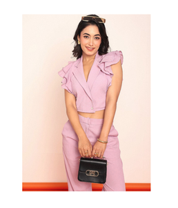 Blazer Corto con Volantes para Mujer, Corte Entallado, Estilo Oficina, Chaqueta Elegante Casual de Negocios, Suministro al por Mayor - Product Image 6