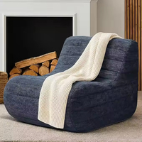 Canapé lounge confortable avec mousse à mémoire de forme de qualité, fauteuil moderne sans accoudoirs, pouf gris pour chambre, bureau à domicile, appartement