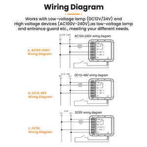 โมดูลสวิตช์อัจฉริยะ Tuya WiFi แบบ 1 ช่อง โมดูลคอนแทคแบบแห้ง รองรับแรงดันไฟฟ้า DC5V 12-48V AC100-240V ใช้กับรีเลย์ DIY ทำงานร่วมกับ Alexa ได้ - Product Image 2
