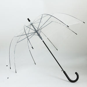 Paraguas de Plástico Transparente con Forma de Burbuja, Semi-Automático, con Mango Curvo Minimalista para Adultos, Venta al Por Mayor de Fábrica - Product Image 3