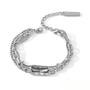 Pulsera de Cadena de Acero Inoxidable con Diseño Geométrico Innovador, Venta Caliente 2026, Pulseras Unisex Hiphop, Joyería de Moda al por Mayor - Product Image 6