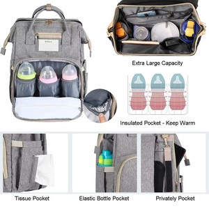 Sac de couchage <span class=keywords><strong>avec</strong></span> logo personnel pour maman voyage sac de couchage pour bébé sac à couches convertible sac à dos pour couches pour bébé <span class=keywords><strong>avec</strong></span> port USB - Product Image 3