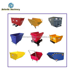 Equipos de manejo de materiales Carretilla elevadora Reciclaje apilable personalizado Papelera de salto de residuos Tolvas de carretilla elevadora autovertible de acero - Product Image 5