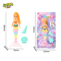 Poupée sirène magique à queue changeante de couleur, échelle 1:12, modèle miniature en plastique, jouet de bain interactif pour filles de 3 ans et plus, cadeau d'anniversaire