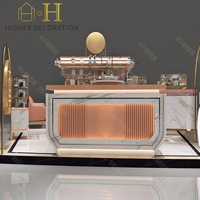 Vitrine de présentation de parfums en marbre rose poudré, présentoir de parfums, étagère de présentation de parfums, armoire de présentation de parfums