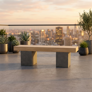 Banco de Patio de Madera Minimalista, Muebles de Exterior de Diseño Moderno, Duradero para Uso en Jardín - Product Image 2