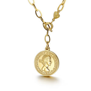 Titanium Steel Queen Elizabeth Ii Gold Silver <strong>Coin</strong> Pendant <strong>Necklace</strong> Queen Statue <strong>Coin</strong> Pendant Stainless Steel Jewelry <strong>Necklace</strong> - Product Image 3