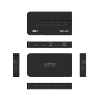 Commutateur KVM HDMI manuel 4 ports 4K 60Hz avec hub USB2.0 et contrôleur de bureau pour 4 ordinateurs