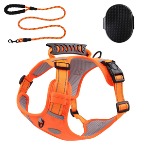 ชุดสายจูงสุนัขพร้อมสายจูงและแปรงเสริมสวยไนล่อนเกรดทหารไม่ดึงสายรัดสะท้อนแสงสำหรับสุนัข - Product Image 5