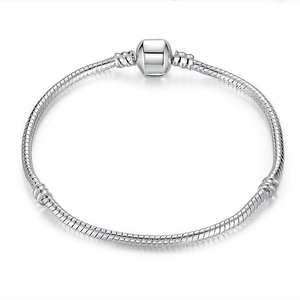 <span class=keywords><strong>Bracelet</strong></span> chaîne serpent en argent plaqué PVD 925 avec fermoir barillet, compatible perles européennes, bijoux fantaisie pour femme, idéal pour la création DIY - Product Image 3