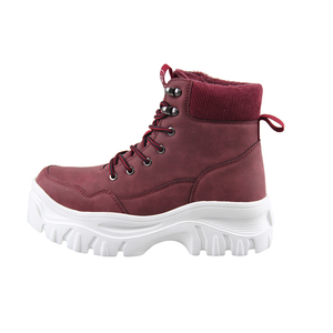 Scarpe da trekking da <span class=keywords><strong>donna</strong></span> per <span class=keywords><strong>donna</strong></span> allacciate alla caviglia in pelle nera brunastra rossa in pelle sintetica - Product Image 2