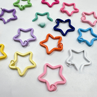 taodao kleurrijke, gespoten sleutelhanger met vijfpuntige ster, platte, gesloten ring, handgemaakt doe-het-zelf-ophangaccessoire