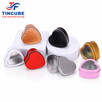 Boîte en métal personnalisée avec fenêtre en forme de cœur pour bonbons, bijoux, emballage cadeau, couvercle transparent, étui métallique avec impression de logo et options de finition couleur