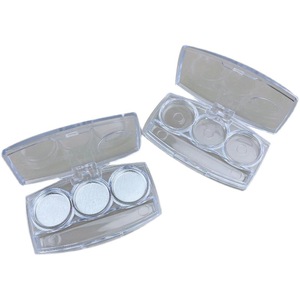 Transparent Empty Eyeshadow Palette Three Color DIY Cosmetic Packaging Sample <b>Box</b> For <b>Makeup</b> Testing And Storage - Product Image 3