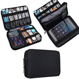 BSCI Factory Double Layer Electronic Accessories Organizer Travel Gadget Bag for Cables <b>USB</b> Flash <b>Drive</b> Plug and More - Product Image 3