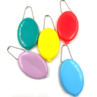 Vente Flash : Porte-monnaie compact personnalisé avec logo, forme irrégulière, en caoutchouc, étanche, imprimé UV, avec mousqueton