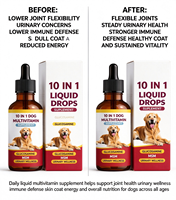 Zoostar Multivitamines liquides pour chiens 10-en-1, absorption rapide, glucosamine, MSM, soutien articulaire, canneberge, bien-être urinaire, tous âges