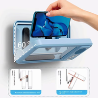 Étui de téléphone étanche à écran tactile avec haut-parleur Bluetooth compact, commande vocale et support sécurisé pour salle de bain/voiture, batterie intégrée