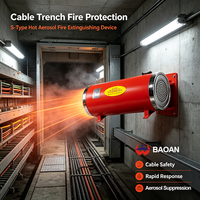 Dispositif de suppression d'incendie par aérosol de type S certifié CE Baoan QRR5GW/S, suspendu, en acier au carbone, personnalisable et flexible