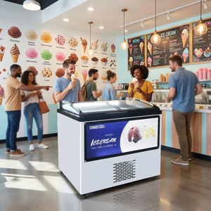 Congélateur de présentation YINZHENG pour desserts, glaces et bâtonnets glacés, 12 bacs de <span class=keywords><strong>1</strong></span>/4, équipement de réfrigération commercial à faible coût pour magasins de détail - Product Image 1