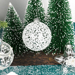 High Quality Handmade Transparent Glass <b>Christmas</b> Hanging Ornaments Painted Tree Window Scene for Home Party Use <b>Box</b> Packing - Product Image 4