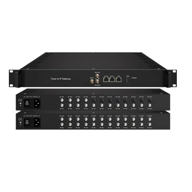 جهاز موالفة إشارة رقمي إضافية (IRD1518S) إصدار جديد 24 جهاز موالفة إشارة رقمي-S2 DVB-S2X FTA إلى بوابة IP SPTS يصل إلى 1024 قناة