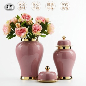Jars en <span class=keywords><strong>porcelaine</strong></span> de luxe contemporains transparents rose doré avec couvercles, résistants aux hautes températures, personnalisables, vases décoratifs pour la maison - Product Image 2