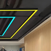 Plafonnier LED linéaire moderne, bande lumineuse rectangulaire suspendue pour garage, intérieur commercial