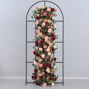 <span class=keywords><strong>Fiore</strong></span> rosso scuro <span class=keywords><strong>fiore</strong></span> rosa palla matrimonio centrotavola fiori <span class=keywords><strong>di</strong></span> seta artificiale disposizione fiori - Product Image 3