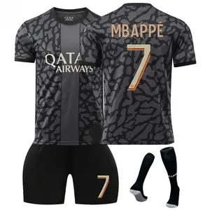 23/24 jersey set includes socks, Paris 2 away football jersey size 7 Mbappe 19 Li Gangren 10 Dembele 9 Ramos jersey