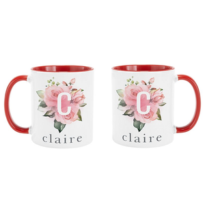 Flor floral Taza inicial personalizada Taza <span class=keywords><strong>de</strong></span> café <span class=keywords><strong>de</strong></span> cerámica para el día <span class=keywords><strong>de</strong></span> <span class=keywords><strong>la</strong></span> <span class=keywords><strong>madre</strong></span> - Product Image 2