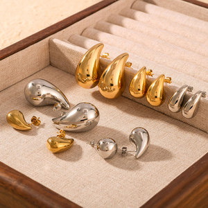 Wholesale 316L Stainless Steel 14k 18k Pvd Gold Plated Luxury High Quality Jewelry Fashion <b>Stud</b> Small Drop Earrings for Women - Product Image 3