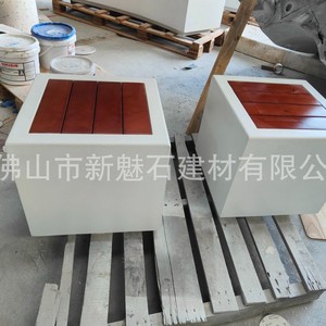 New Magic Stone UHPC Garden <b>Bench</b> With <b>Wood</b> Top Outdoor Landscape Seating - Product Image 2