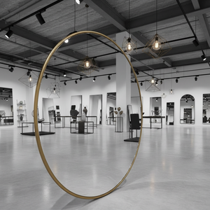 <span class=keywords><strong>Miroir</strong></span> <span class=keywords><strong>mural</strong></span> rustique à cadre en métal doré, <span class=keywords><strong>miroir</strong></span> rond <span class=keywords><strong>très</strong></span> <span class=keywords><strong>grand</strong></span> bord - Product Image 5