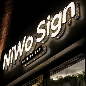 Nouveauté : Enseigne lumineuse extérieure personnalisée en métal doré 3D brillant avec logo d'entreprise pour publicité commerciale - Product Image 6