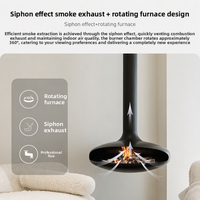 Cheminée suspendue Fangran à bois véritable, flammes lumineuses, chauffage d'intérieur de luxe en forme de soucoupe, décoration