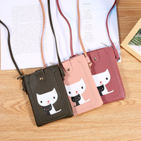 Grosir baru dompet panjang wanita tas bahu imut Mini dompet tangan wanita dompet tangan wanita tempat kartu cetak kartun wanita