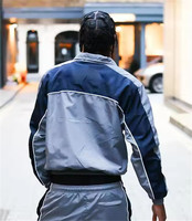 Ensemble de survêtement pour homme ZY Fashion avec fermeture éclair, 100% nylon imperméable, doublé de mesh, nylon de haute qualité, logo personnalisé